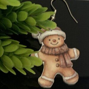 Gingerbread Man Earring, Christmas Earring, Gift Idea, Holiday Earring